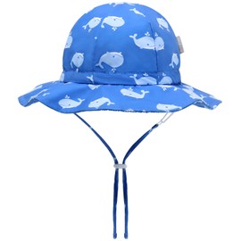 FUOITA UPF 50+ Baby Bucket Hat - Wide Brim Sun Protection Beach Cap for Girls - Cute & Adjustable Toddler Hat(0-6M)