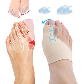 XREKNOi Bunion Relief Sleeve for Men and Women, Bunion Brace Big Toe Corrector Socks with Gel Bunion Pad Cushion for Hallux Valgus,Foot Toe Sepaprator Bunion Corrector Pack (L(Foot Size 8.5-11))