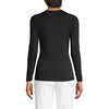 Lands' End Womens Long Sleeve Shaped 1x1 Rib Crew Black