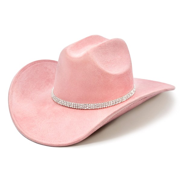 FLUFFY SENSE. Cowboy Hat for Women and Men with Shapeable