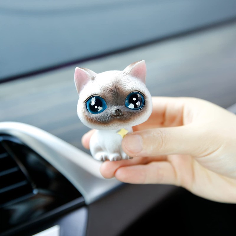 YGMONER Cat Bobblehead Ornaments Car Dashboard Shake Head Resin Figurines