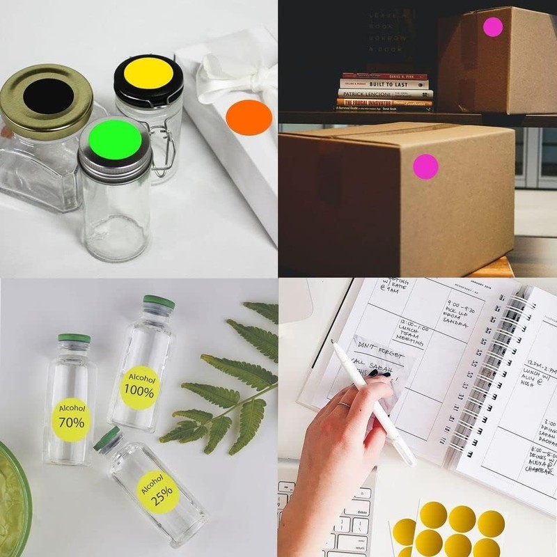 Labels 30 mm stickers, assorted colours, size 3 cm labels