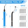 Deburring Tool Set with 15 High Speed Steel Swivel Blades,