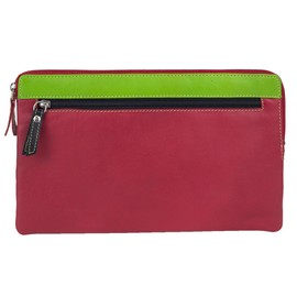 Multicolour LEAS Bank Bag Wallet in Real Leather, Colourful – Special Edition, Colourful, closed