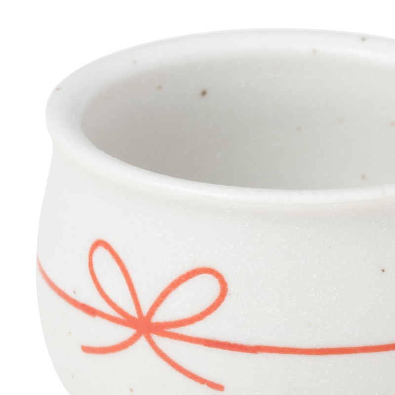 Koyo Pottery 23359 Guinomi Japanese Tableware, Round Knot Guinomi, White