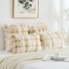 FUTEI Beige White Decorative Throw Pillow Covers 12x20 Inch Set