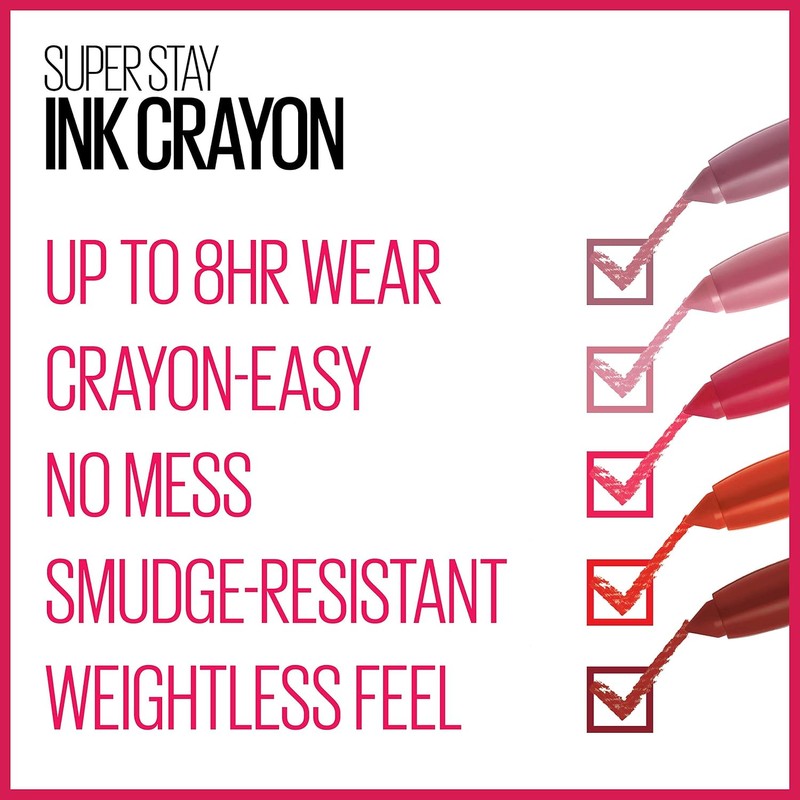 Maybelline New York - Lápiz labial SuperStay Ink Crayon, lápiz