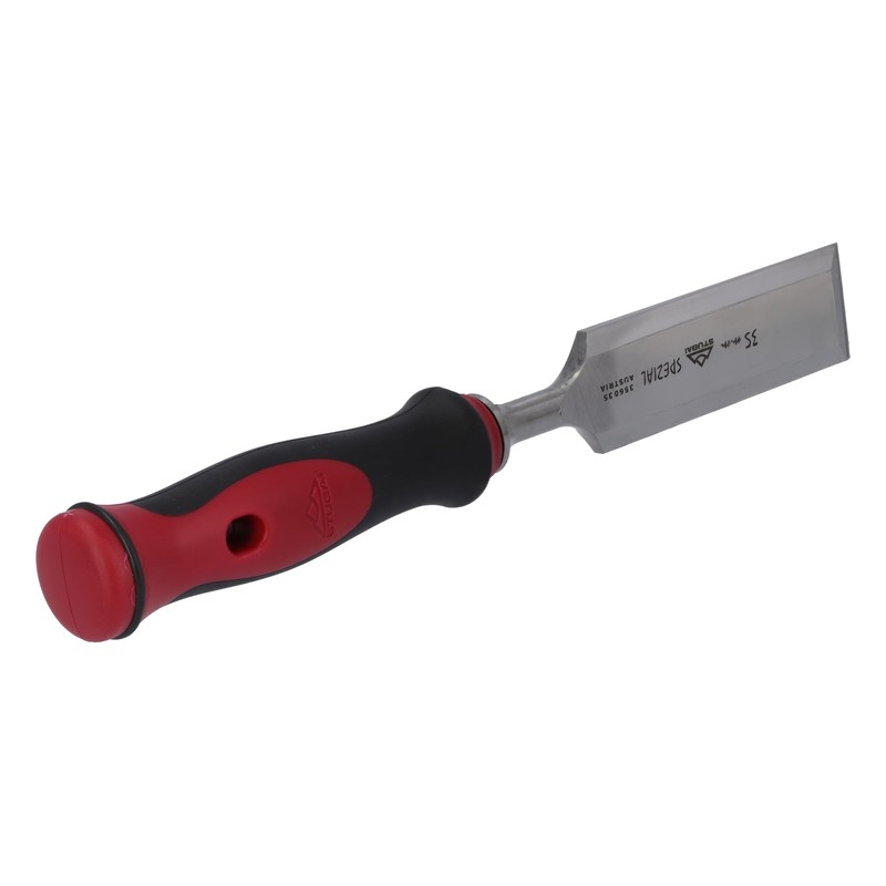 Stubai 356035 STUBAIspecial Wood Chisel,bi-mat.handl 35 mm, Silver/Red/Black