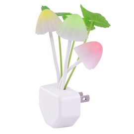 Smart Dusk to Dawn Sensor Led Night Light, 0.6W Multi-Color Changing Plug-in Mushroom Dream Bed Nightlight, Funny Energy Efficient Wall Lamp Flower Novelty Gifts for Nursery, Baby, Kids, Adults
