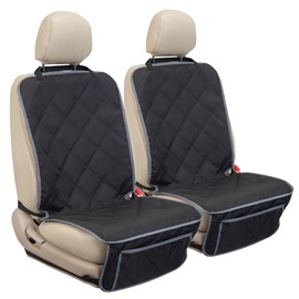 YESYEES Dog Front Seat Covers for Cars, 2 Pack Waterproof Bucket Seat Covers for Dogs with 4 Nonslip Straps, Long-lasting Pet Car Seat Protector Universal Fit for Cars Trucks and SUVs (Black)