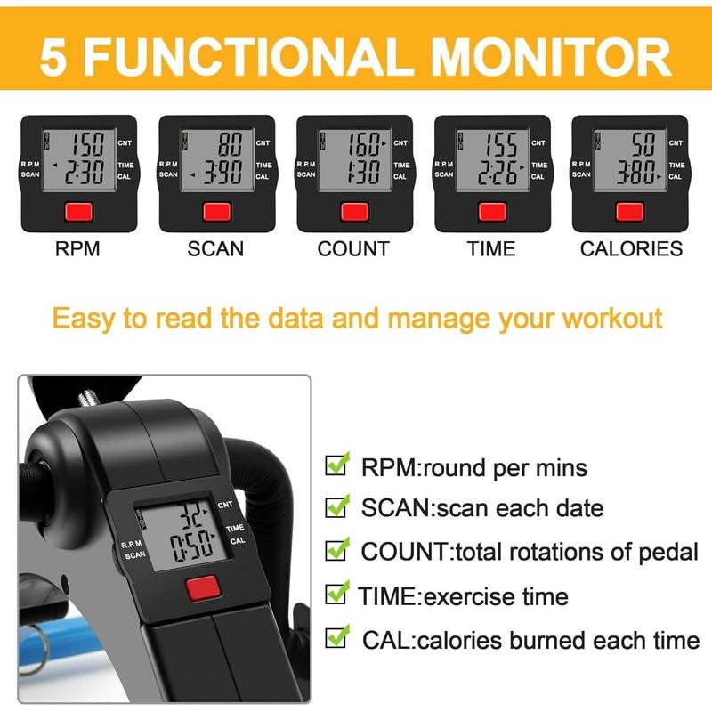 Folding Exercise Bike Pedal Exerciser Portable Desk Bike with LCD