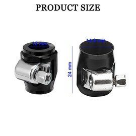 CGEAMDY Pack of 4 Hose Mounting Clamps, Car Oil Hose Clamp, Aluminium Alloy, Car Pipe Repair Clamp, Car Oil Hose Worm Gear Hose Clamp, Pipe Trimmer Clips (Black)