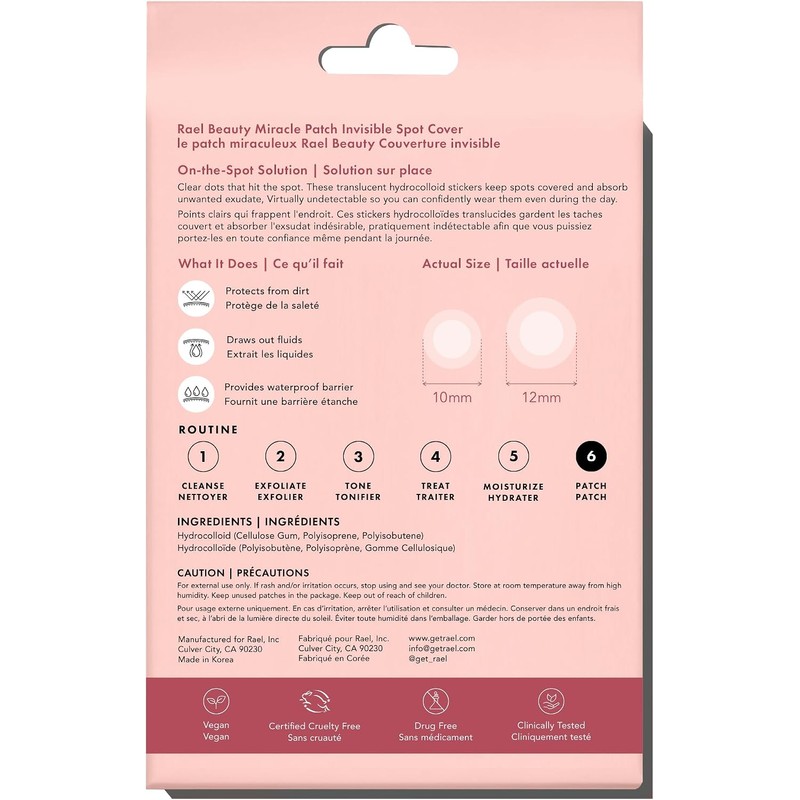 Rael Hydrocolloid Acne Pimple Healing Patch (2 Pack)