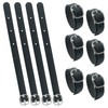 10pcs PU Leather Luggage Tag Straps with Metal Buckle Black
