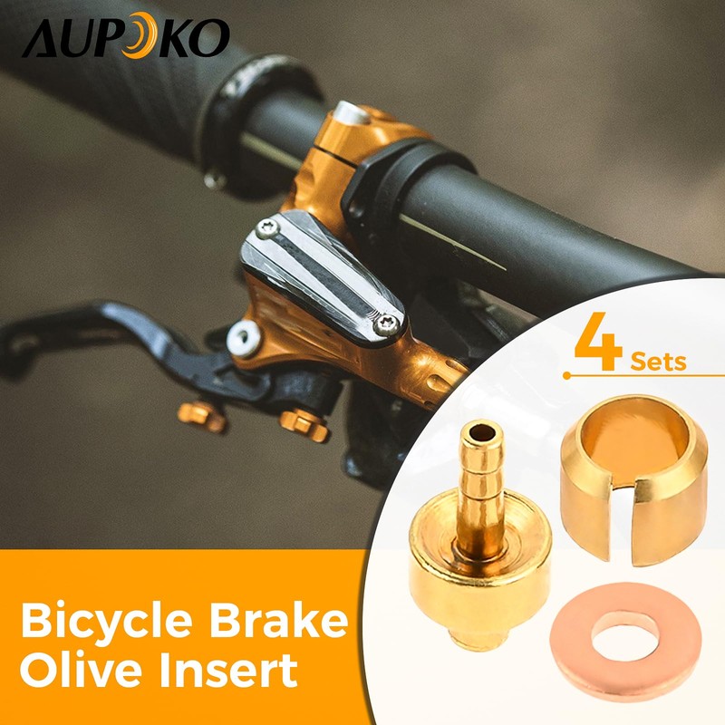 Aupoko 4 Sets Bicycle Brake Olive Insert Bike Hydraulic Disc