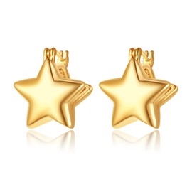 Gold Star Earrings for Women, 14k Gold Plated Star Earrings For Women Lightweight Gold Earrings Star Gold Earrings for Women Small Gold Star Hoop Earrings Hypoallergenic Star Earrings Star Jewelry