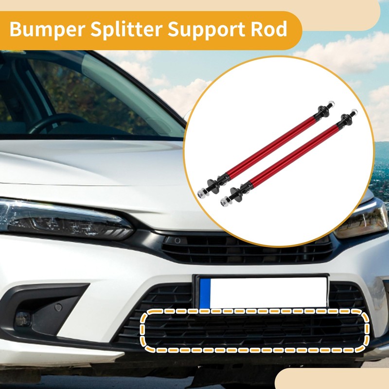Partuto 2pcs 150mm/5.91in Car Splitter Support Rods Adjustable Front Rear