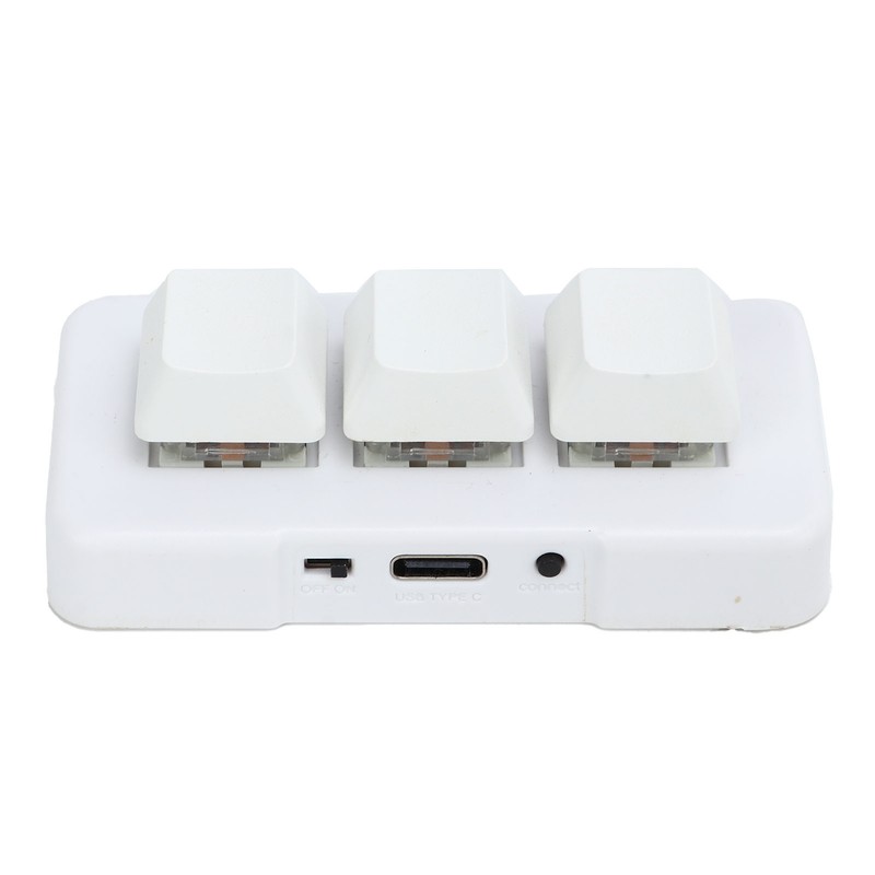 White Mini 3 Key Keypad ABS Bluetooth Receiver USB Comfortable