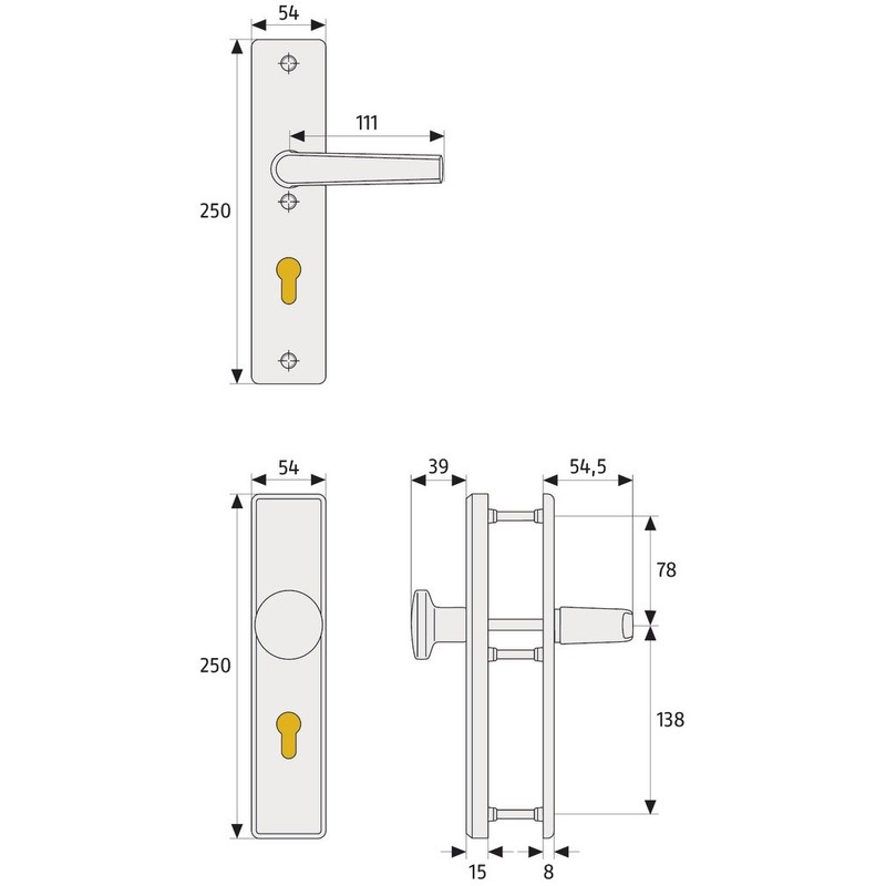 ABUS door protection fitting KLS114 F1, aluminum, 210327