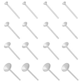 BENECREAT 8 Paar 4 Stile 925 Sterling Silber Runde Lünette Ohrring Post Perlenbecher Ohrstecker Blanko Für Die Schmuckherstellung Fach: 1.8/2.8/3.5/4mm