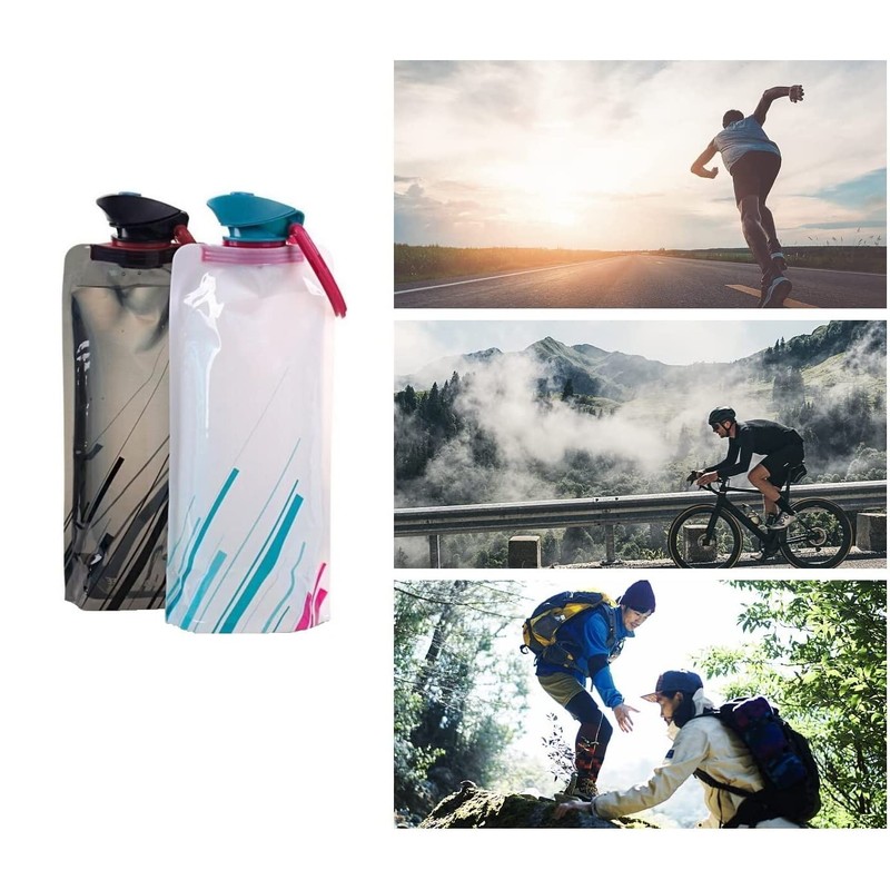 Voarge Pack of 3 Foldable Water Bottles, 700 ml Water