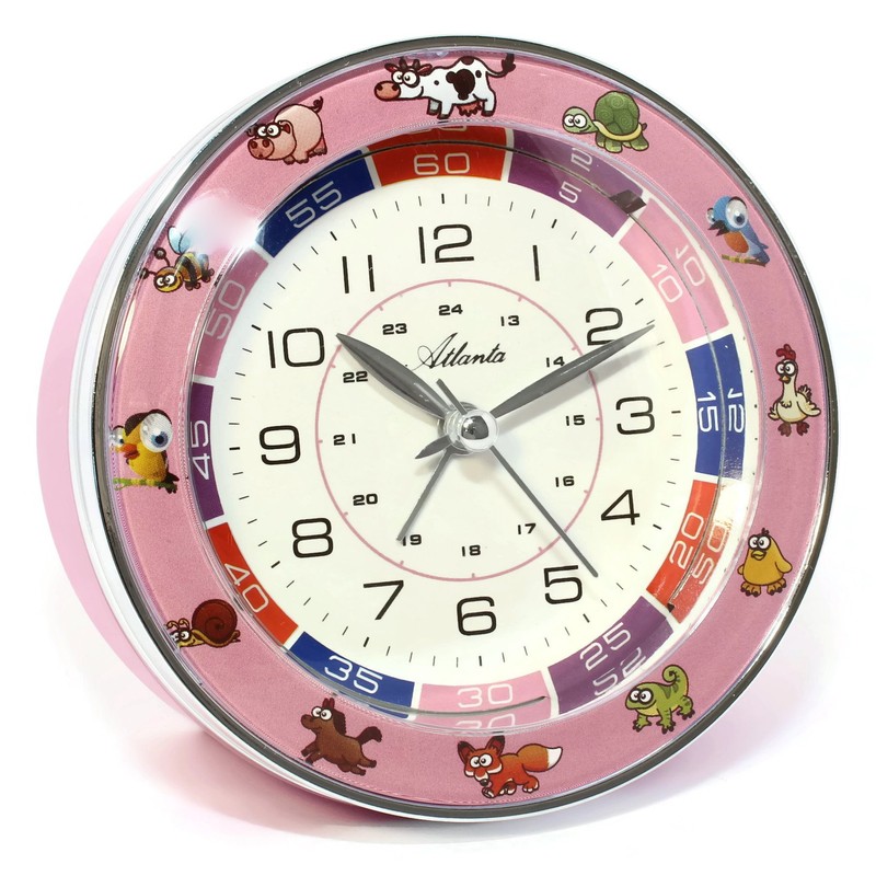 Atlanta Alarm Clock, Plastic, pink, 9.5 cm