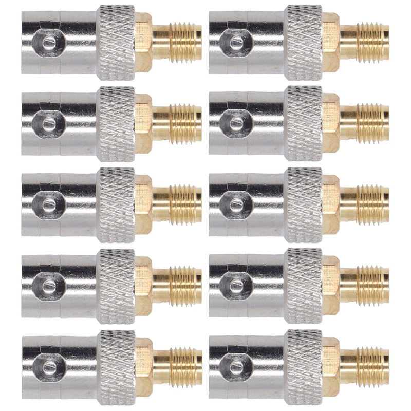 10Pcs RF Coaxial Cable Adapter SMA Female to BNC Female