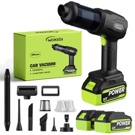 WOKEGI Handheld Car Vacuum Cordless, Portable Cars Vacuum Cleaner with 40000Pa High Power & Suction, Powerfull 4-in-1 Hand Held Air Duster Fast Cleaning for Car,Home,Office,Pet Hair (Green)
