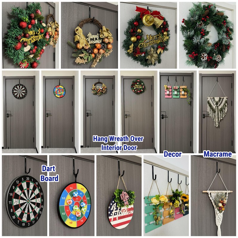Over The Door Hooks 5.5" 4Pcs for 1 3/8" Door