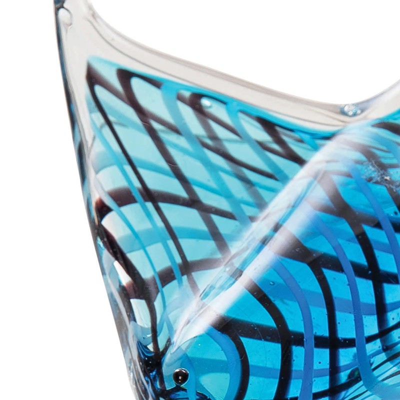 Beachcombers Blue Glass Stingray Figurine, 6.89-inches Length, Home Decor Accessories,