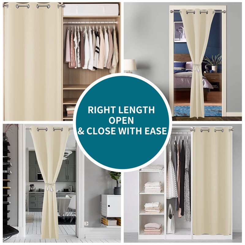Joydeco Door Curtain for Closet Doors 78 Inches Long 1