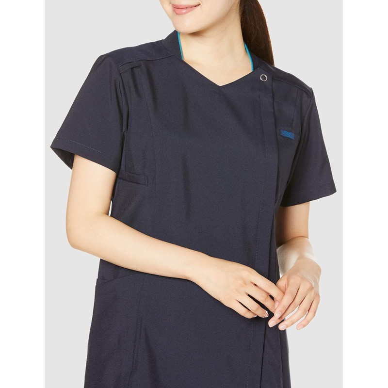 Zip Scrub 7038SC Women's White Coat, Zip Scrub, Dark navy