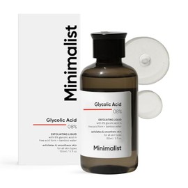 Minimalist-Tónico con ácido glicólico al 8% para una piel radiante | Tónico exfoliante multifuncional con agua de bambú para el cuerpo, el rostro, las axilas y el cuero cabelludo | Para mujeres y hom