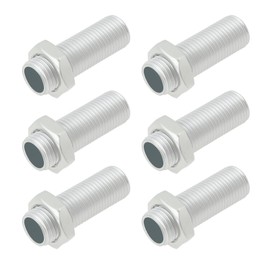 SG Store 6PCS Threaded Extension Rod with 12pcs Nuts M10x1 Length 30mm for Lamps Chandeliers Candlesticks and Other Lamps Threaded Insert Tube Adapter Silver