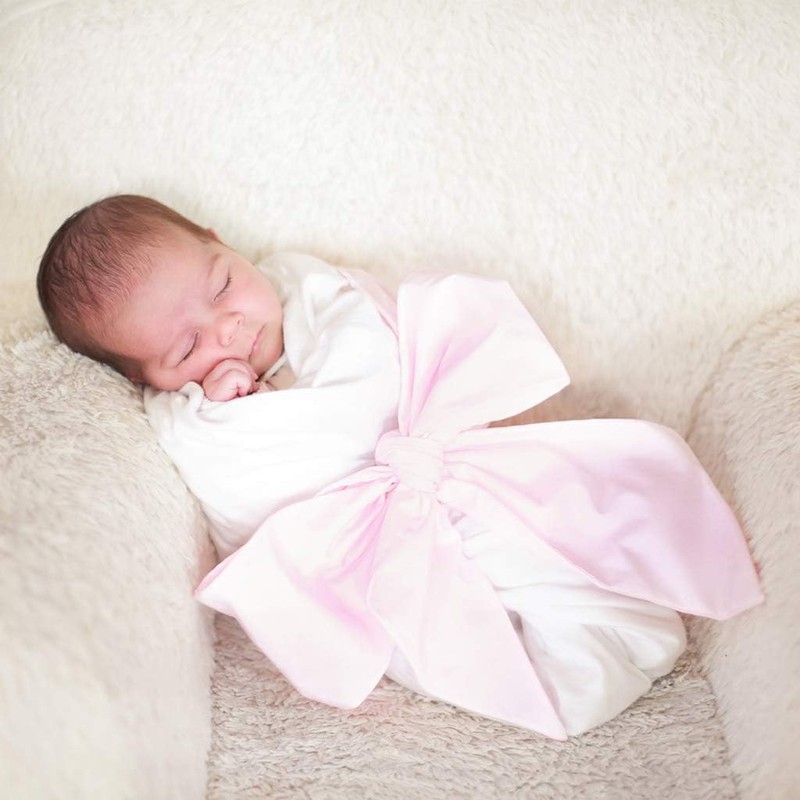 Baby Bag - A Soft Cotton Baby Bonnet in Pink,