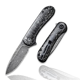 CIVIVI Elementum - Navaja plegable de 7,5 cm para hombre con hoja de damasco de perfil bajo y clip de bolsillo para EDC C907C-DS2