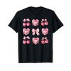 Pink Bow Cherry square Cute Valentine Pink Bow T-Shirt