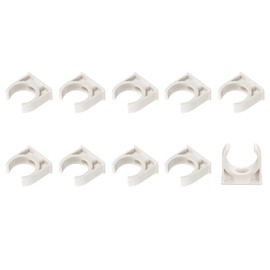 METALLIXITY 12pcs 30mm U Shape Pipe Fitting Clamp PVC Water Pipe Clamp Hose Clip Plastic for Tube Hose White