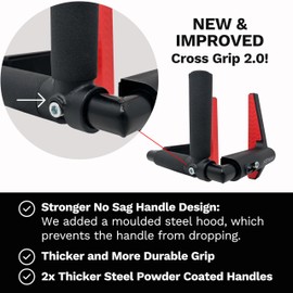 Jayflex CrossGrips Compact Pull Up Bar - Pull Up Bar Door Frame for Work from Home Fitness - Adjustable Door Frame Pullup Bar Handles - 250 lbs Capacity