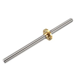 sourcing map 150mm Length T8 8mm Dia Lead Screw Rod,2 Lead Stainless Steel Lead Screw Rod With Copper Nut Trapezoidal Thread for 3D Printer Z Axis