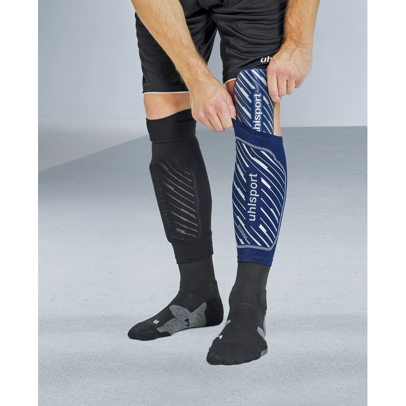 UHLSPORT Unisex - Adult Speedshield Shin Pads, Navy, L