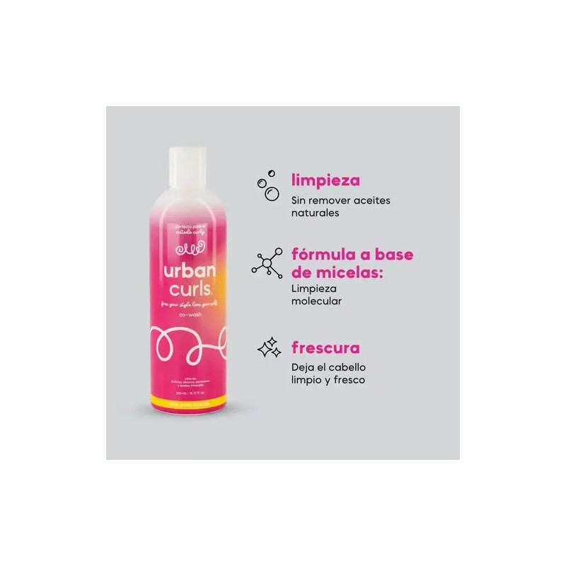 Shampoo Co-wash Para Cabello Rizado y Ondulado Urban Curls Sin