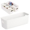 3 Pieces Bathroom Storage Baskets, White Rectangle Bathroom Storage Box