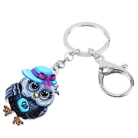 WEVENI Acrylic Cartoon Owl Keychain Charms Cute Owl Jewelry Accessories for Women Girls Bag Purse Car Pendant Owl A W2L2, Owl A