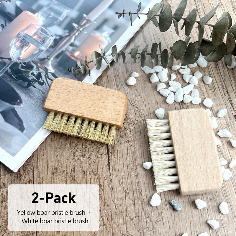 Natural Beech Wood Nail Brush Non-Slip Hand and Toenail Cleaning