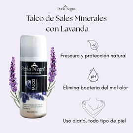 Perla Negra - Talco de Sales Minerales - Pies y Cuerpo - Con Lavanda - 80gr
