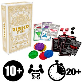 Hasbro Gaming Risk Strike Card and Dice Game, Strategic Card Game for 2-5 Players, 20 Mins, Family Game, Party Game