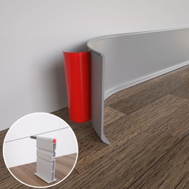 COUKIU Flexible Baseboard Molding Trim, 6 Inch x 40 Feet Self-Adhesive Vinyl Wall Base Cove Base, Peel and Stick Rubber Wall Base Moulding Trim(S152, Gray)