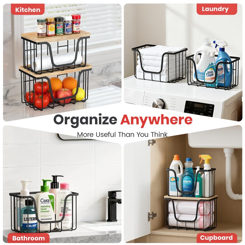 KONE Trash Bag Holder, 2 Pack Garbage Bag Dispenser, Storage