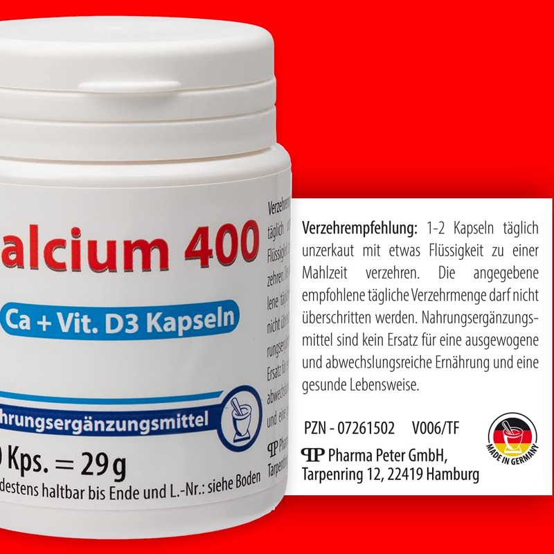 Pharma-Peter Calcium 400 mg capsules, 60 capsules